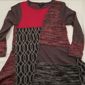 Style & Co. Patchwork Tunic Sweater L